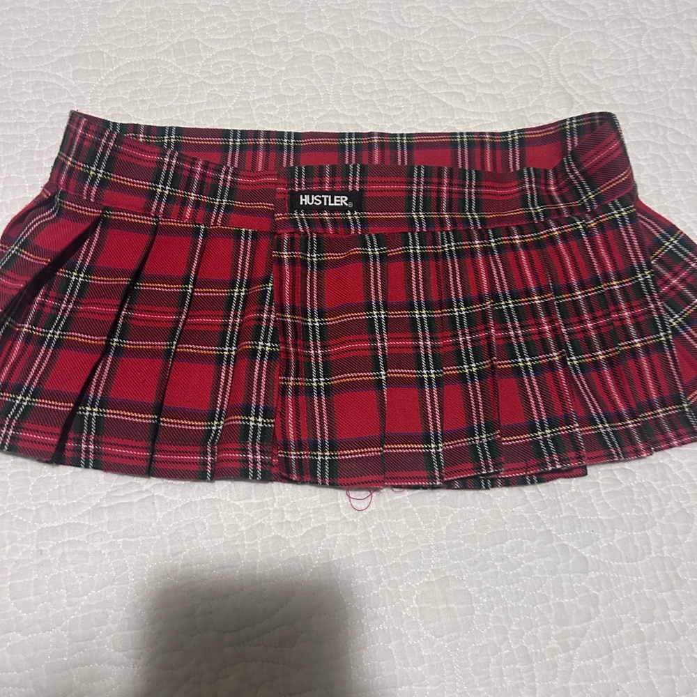 Hustler Hollywood Red Black Skater Mini Skirt